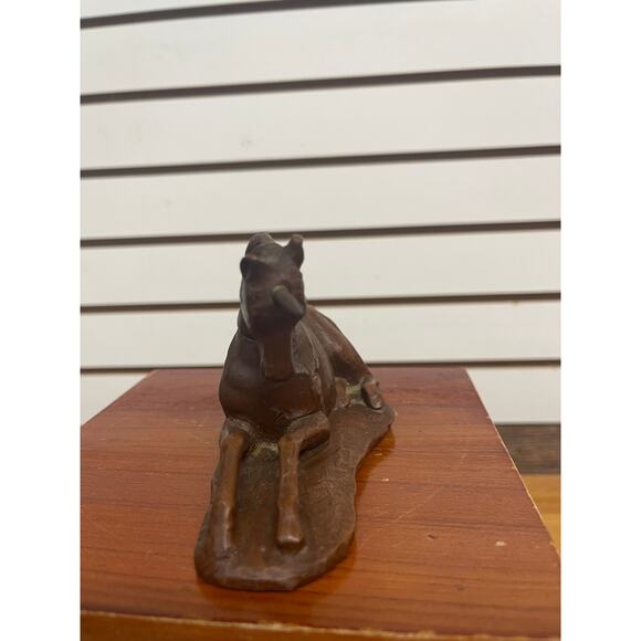 Vintage hand carved Wooden Unicorn Figurine 6" Kitschy Fantasy Decor - Picture 7 of 8